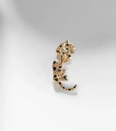 Yvonne Léon Yvonne Léon Puce & Dessous Léopard 9kt gold single earring with gemstones | Thumbnail 5 Yvonne Léon Yvonne Léon Puce & Dessous Léopard 9kt gold single earring with gemstones | Thumbnail 5