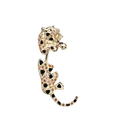 Yvonne Léon Yvonne Léon Puce & Dessous Léopard 9kt gold single earring with gemstones | Thumbnail 1 Yvonne Léon Yvonne Léon Puce & Dessous Léopard 9kt gold single earring with gemstones | Thumbnail 1