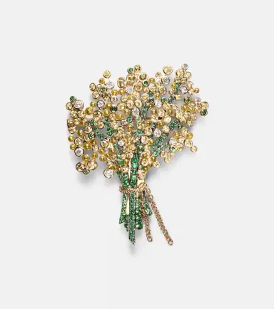 Yvonne Léon Yvonne Léon Broche Mimosa 9kt and 18kt gold pendant necklace with gemstones | Thumbnail 7 Yvonne Léon Yvonne Léon Broche Mimosa 9kt and 18kt gold pendant necklace with gemstones | Thumbnail 7