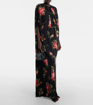 Dolce & Gabbana Floral caped silk-blend gown | Thumbnail 2 Dolce & Gabbana Floral caped silk-blend gown | Thumbnail 2