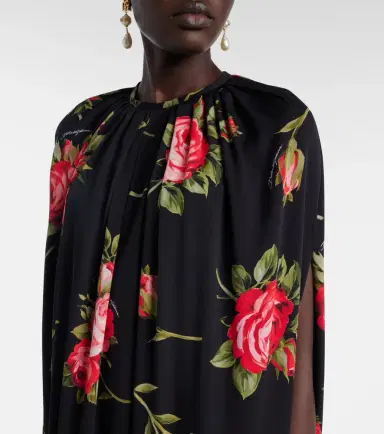 Dolce & Gabbana Floral caped silk-blend gown | Thumbnail 5 Dolce & Gabbana Floral caped silk-blend gown | Thumbnail 5