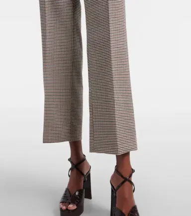 Etro Checked wool-blend cropped flared pants | Thumbnail 2 Etro Checked wool-blend cropped flared pants | Thumbnail 2