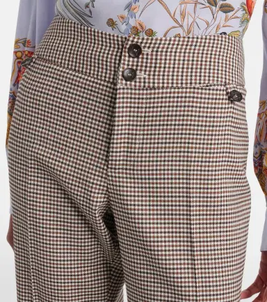 Etro Checked wool-blend cropped flared pants | Thumbnail 3 Etro Checked wool-blend cropped flared pants | Thumbnail 3