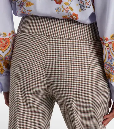 Etro Checked wool-blend cropped flared pants | Thumbnail 4 Etro Checked wool-blend cropped flared pants | Thumbnail 4