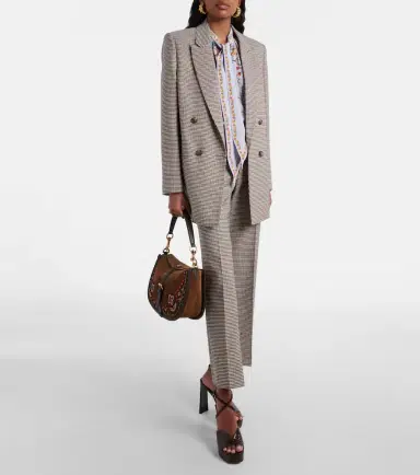 Etro Checked wool-blend cropped flared pants | Thumbnail 6 Etro Checked wool-blend cropped flared pants | Thumbnail 6