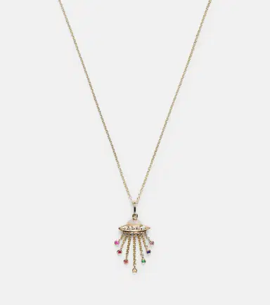 Sydney Evan UFO 14kt gold pendant necklace with diamonds | Thumbnail 2 Sydney Evan UFO 14kt gold pendant necklace with diamonds | Thumbnail 2