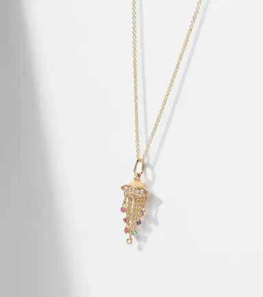 Sydney Evan UFO 14kt gold pendant necklace with diamonds | Thumbnail 6 Sydney Evan UFO 14kt gold pendant necklace with diamonds | Thumbnail 6