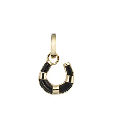Foundrae Protection Horseshoe Miniature 18kt gold pendant with onyx | Thumbnail 1 Foundrae Protection Horseshoe Miniature 18kt gold pendant with onyx | Thumbnail 1