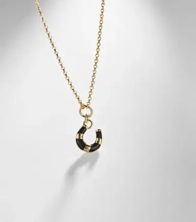 Foundrae Horseshoe 18kt gold necklace with onyx | Thumbnail 6 Foundrae Horseshoe 18kt gold necklace with onyx | Thumbnail 6