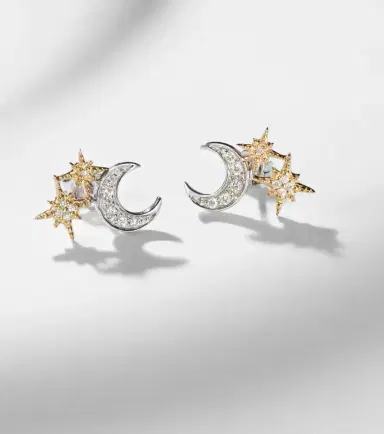 Sydney Evan Moon 14kt gold earrings with diamonds | Thumbnail 5 Sydney Evan Moon 14kt gold earrings with diamonds | Thumbnail 5