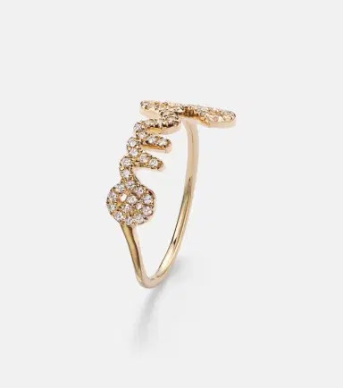 Sydney Evan Omg Script 14kt gold ring with diamonds | Thumbnail 2 Sydney Evan Omg Script 14kt gold ring with diamonds | Thumbnail 2