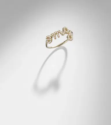 Sydney Evan Omg Script 14kt gold ring with diamonds | Thumbnail 5 Sydney Evan Omg Script 14kt gold ring with diamonds | Thumbnail 5