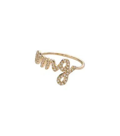 Sydney Evan Omg Script 14kt gold ring with diamonds | Thumbnail 1 Sydney Evan Omg Script 14kt gold ring with diamonds | Thumbnail 1