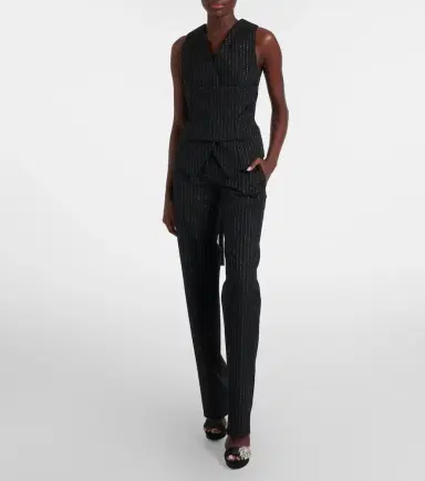 McQueen Pinstripe wool straight pants | Thumbnail 5 McQueen Pinstripe wool straight pants | Thumbnail 5