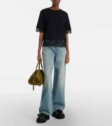 Alexander McQueen Cotton lace T-shirt | Thumbnail 4 Alexander McQueen Cotton lace T-shirt | Thumbnail 4