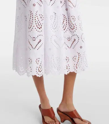 Etro Broderie anglaise cotton-blend midi skirt | Thumbnail 2 Etro Broderie anglaise cotton-blend midi skirt | Thumbnail 2