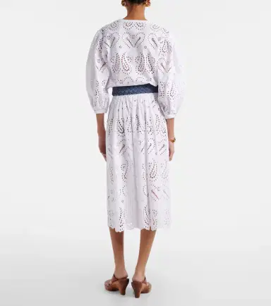 Etro Broderie anglaise cotton-blend midi skirt | Thumbnail 3 Etro Broderie anglaise cotton-blend midi skirt | Thumbnail 3