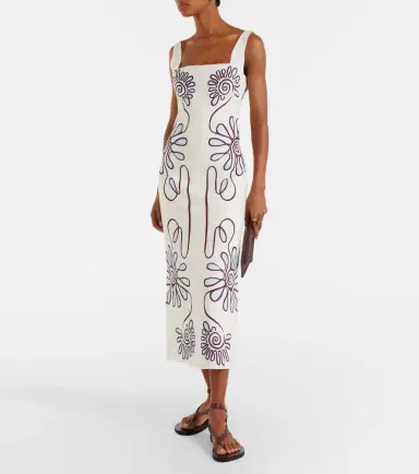 Cala de la Cruz Amaranta printed linen midi dress | Thumbnail 2 Cala de la Cruz Amaranta printed linen midi dress | Thumbnail 2