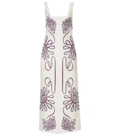 Cala de la Cruz Amaranta printed linen midi dress | Thumbnail 1 Cala de la Cruz Amaranta printed linen midi dress | Thumbnail 1