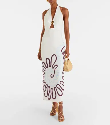 Cala de la Cruz Clara cutout printed linen maxi dress | Thumbnail 4 Cala de la Cruz Clara cutout printed linen maxi dress | Thumbnail 4
