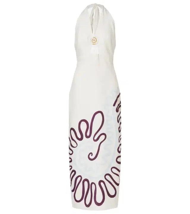 Clara cutout printed linen maxi dress Clara cutout printed linen maxi dress