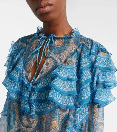 Etro Paisley ruffled silk blouse | Thumbnail 2 Etro Paisley ruffled silk blouse | Thumbnail 2
