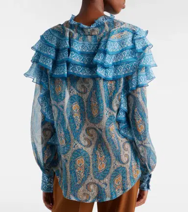 Etro Paisley ruffled silk blouse | Thumbnail 3 Etro Paisley ruffled silk blouse | Thumbnail 3