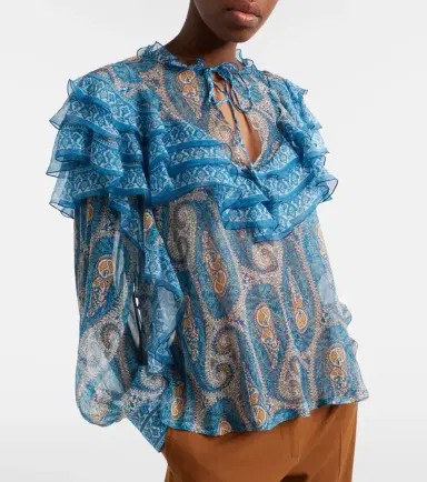 Etro Paisley ruffled silk blouse | Thumbnail 6 Etro Paisley ruffled silk blouse | Thumbnail 6