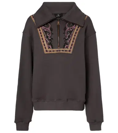 Etro Printed cotton half-zip sweatshirt | Thumbnail 1 Etro Printed cotton half-zip sweatshirt | Thumbnail 1