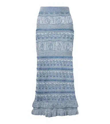 Etro Crochet ruffled cotton midi skirt | Thumbnail 1 Etro Crochet ruffled cotton midi skirt | Thumbnail 1