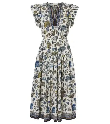 Ulla Johnson Kairi gathered cotton-blend midi dress | Thumbnail 1 Ulla Johnson Kairi gathered cotton-blend midi dress | Thumbnail 1