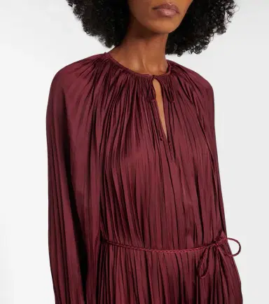 Ulla Johnson Alexia satin plissé midi dress | Thumbnail 2 Ulla Johnson Alexia satin plissé midi dress | Thumbnail 2
