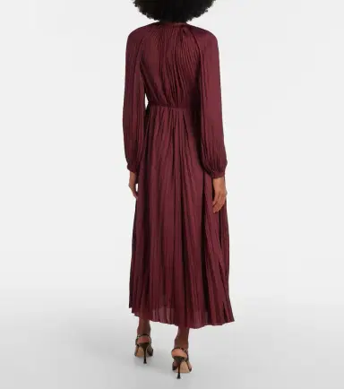Ulla Johnson Alexia satin plissé midi dress | Thumbnail 4 Ulla Johnson Alexia satin plissé midi dress | Thumbnail 4