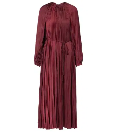 Ulla Johnson Alexia satin plissé midi dress | Thumbnail 1 Ulla Johnson Alexia satin plissé midi dress | Thumbnail 1