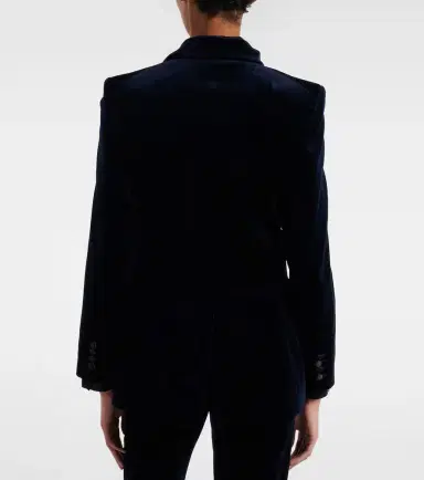Victoria Beckham Cotton-blend velvet blazer | Thumbnail 2 Victoria Beckham Cotton-blend velvet blazer | Thumbnail 2