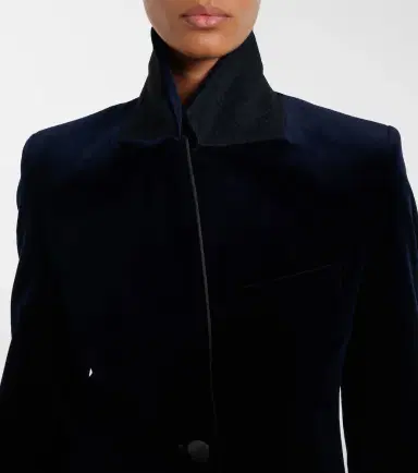 Victoria Beckham Cotton-blend velvet blazer | Thumbnail 3 Victoria Beckham Cotton-blend velvet blazer | Thumbnail 3
