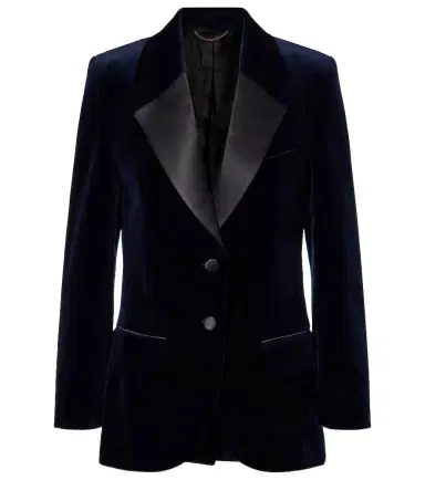 Victoria Beckham Cotton-blend velvet blazer | Thumbnail 1 Victoria Beckham Cotton-blend velvet blazer | Thumbnail 1