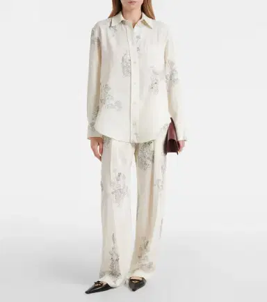 Victoria Beckham Floral wide-leg pants | Thumbnail 3 Victoria Beckham Floral wide-leg pants | Thumbnail 3