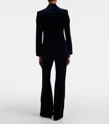 Victoria Beckham Satin-trimmed velvet wide-leg pants | Thumbnail 2 Victoria Beckham Satin-trimmed velvet wide-leg pants | Thumbnail 2