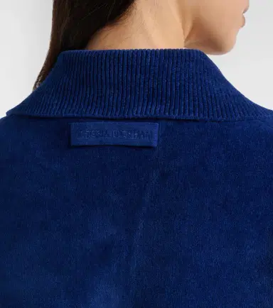Victoria Beckham Cropped cotton-blend velvet sweatshirt | Thumbnail 3 Victoria Beckham Cropped cotton-blend velvet sweatshirt | Thumbnail 3
