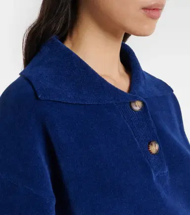 Victoria Beckham Cropped cotton-blend velvet sweatshirt | Thumbnail 4 Victoria Beckham Cropped cotton-blend velvet sweatshirt | Thumbnail 4