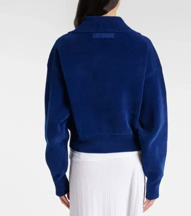 Victoria Beckham Cropped cotton-blend velvet sweatshirt | Thumbnail 5 Victoria Beckham Cropped cotton-blend velvet sweatshirt | Thumbnail 5