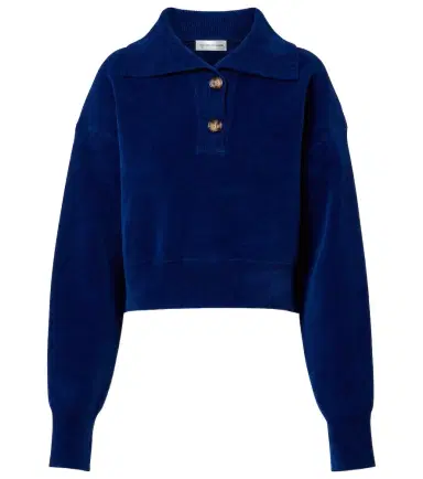 Victoria Beckham Cropped cotton-blend velvet sweatshirt | Thumbnail 1 Victoria Beckham Cropped cotton-blend velvet sweatshirt | Thumbnail 1