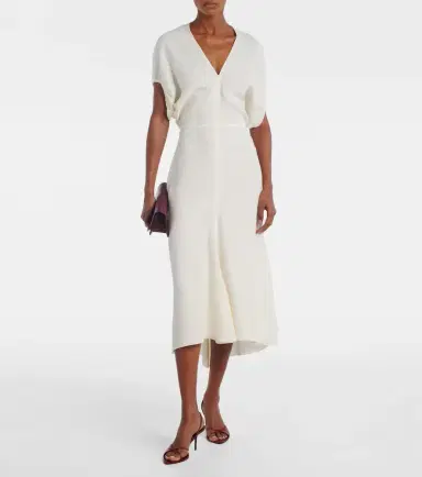 Victoria Beckham Edith crêpe satin midi dress | Thumbnail 4 Victoria Beckham Edith crêpe satin midi dress | Thumbnail 4