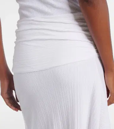 Victoria Beckham Gathered cotton-blend midi skirt | Thumbnail 2 Victoria Beckham Gathered cotton-blend midi skirt | Thumbnail 2