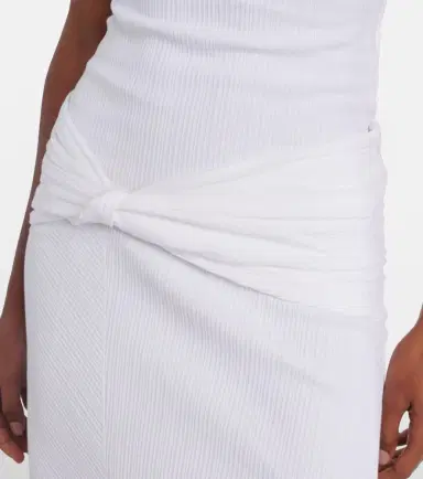 Victoria Beckham Gathered cotton-blend midi skirt | Thumbnail 4 Victoria Beckham Gathered cotton-blend midi skirt | Thumbnail 4