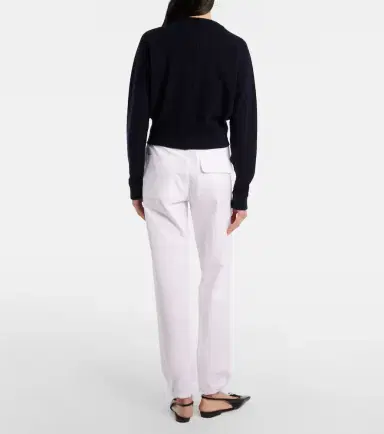 Victoria Beckham Cotton poplin tapered pants | Thumbnail 3 Victoria Beckham Cotton poplin tapered pants | Thumbnail 3