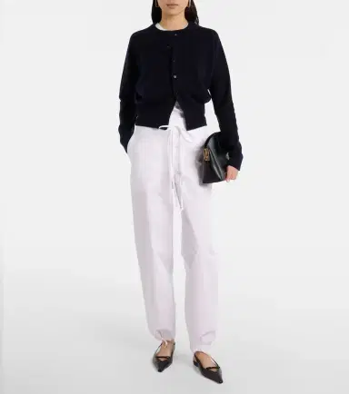 Victoria Beckham Cotton poplin tapered pants | Thumbnail 4 Victoria Beckham Cotton poplin tapered pants | Thumbnail 4