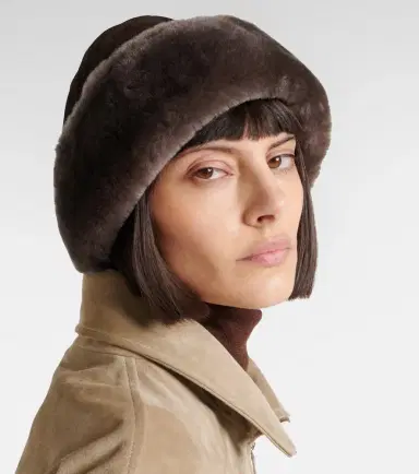 Nour Hammour Toki suede and shearling hat | Thumbnail 4 Nour Hammour Toki suede and shearling hat | Thumbnail 4
