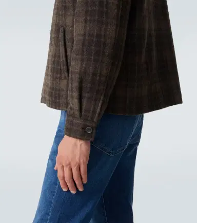 Frame Checked virgin wool blouson jacket | Thumbnail 3 Frame Checked virgin wool blouson jacket | Thumbnail 3